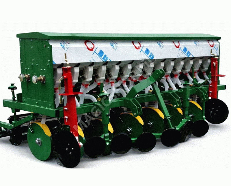 Semănătoare 12 secții de grâu pentru minitractor cu marchere